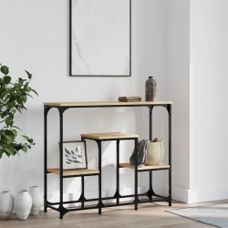 vidaXL Mesa consola de madera de ingeniería roble Sonoma 89,5x28x76 cm