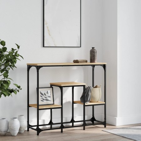 vidaXL Mesa consola de madera de ingeniería roble Sonoma 89,5x28x76 cm