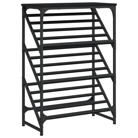 vidaXL Mueble zapatero de madera de ingeniería negro 60x30x85 cm