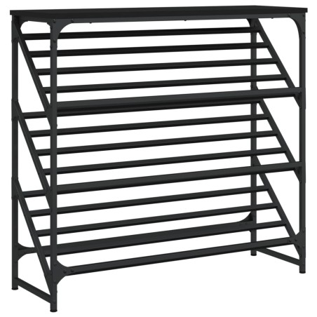 vidaXL Mueble zapatero de madera de ingeniería negro 90x30x85 cm