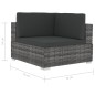 vidaXL Set de sofás de jardín con cojines 3 pzas ratán sintético gris vidaXL Set de sofás de jardín con cojines 3 pzas ratán sintético gris