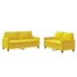 vidaXL Juego de sofás con cojines 2 piezas terciopelo amarillo vidaXL Juego de sofás con cojines 2 piezas terciopelo amarillo