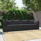 vidaXL Set de sofás de jardín 4 piezas y cojines ratán sintético negro