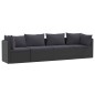 vidaXL Set de sofás de jardín 4 piezas y cojines ratán sintético negro