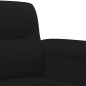 vidaXL Juego de sofás con cojines 3 piezas tela microfibra negro vidaXL Juego de sofás con cojines 3 piezas tela microfibra negro