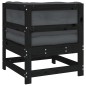 vidaXL Sofá esquinero con cojines madera maciza de pino negro vidaXL Sofá esquinero con cojines madera maciza de pino negro