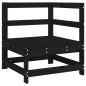 vidaXL Sofá esquinero con cojines madera maciza de pino negro vidaXL Sofá esquinero con cojines madera maciza de pino negro