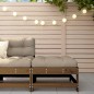vidaXL Taburete de jardín con cojín madera maciza de pino marrón miel vidaXL Taburete de jardín con cojín madera maciza de pino marrón miel