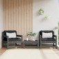 vidaXL Sillones de jardín con cojines 2 uds madera maciza de pino gris vidaXL Sillones de jardín con cojines 2 uds madera maciza de pino gris