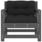 vidaXL Sillones de jardín con cojines 2 uds madera maciza de pino gris vidaXL Sillones de jardín con cojines 2 uds madera maciza de pino gris