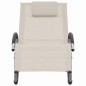 vidaXL Tumbona con cojín textilene color crema vidaXL Tumbona con cojín textilene color crema