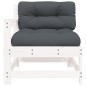vidaXL Sillón de jardín con cojines madera maciza de pino blanco