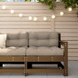 vidaXL Sillón de jardín con cojines madera maciza de pino marrón miel vidaXL Sillón de jardín con cojines madera maciza de pino marrón miel