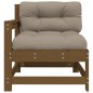 vidaXL Sillón de jardín con cojines madera maciza de pino marrón miel vidaXL Sillón de jardín con cojines madera maciza de pino marrón miel