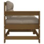 vidaXL Sillón de jardín con cojines madera maciza de pino marrón miel vidaXL Sillón de jardín con cojines madera maciza de pino marrón miel