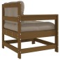 vidaXL Sillón de jardín con cojines madera maciza de pino marrón miel vidaXL Sillón de jardín con cojines madera maciza de pino marrón miel