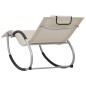 vidaXL Tumbona con cojín textilene color crema vidaXL Tumbona con cojín textilene color crema