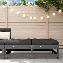 vidaXL Taburetes de jardín con cojines 2 uds madera maciza pino gris