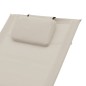 vidaXL Tumbona con cojín textilene color crema vidaXL Tumbona con cojín textilene color crema