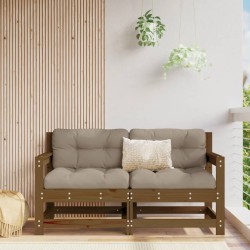 vidaXL Sillones de jardín cojines 2 uds madera maciza pino marrón miel