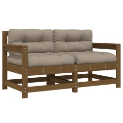 vidaXL Sillones de jardín cojines 2 uds madera maciza pino marrón miel