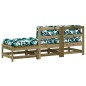 vidaXL Juego de sofás jardín 3 pzas y cojines madera pino impregnada vidaXL Juego de sofás jardín 3 pzas y cojines madera pino impregnada