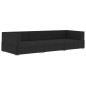 vidaXL Set de sofás de jardín 3 piezas y cojines ratán sintético negro vidaXL Set de sofás de jardín 3 piezas y cojines ratán sintético negro
