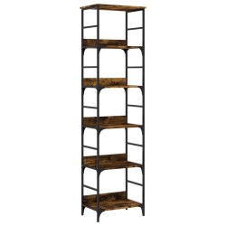 vidaXL Estantería de madera ingeniería roble ahumado 50x33x188,5 cm