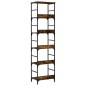 vidaXL Estantería de madera ingeniería roble ahumado 50x33x188,5 cm vidaXL Estantería de madera ingeniería roble ahumado 50x33x188,5 cm