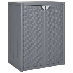 vidaXL Armario de almacenaje para jardín PP ratán gris 65x45x88 cm