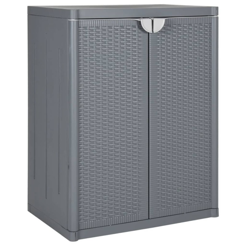 vidaXL Armario de almacenaje para jardín PP ratán gris 65x45x88 cm