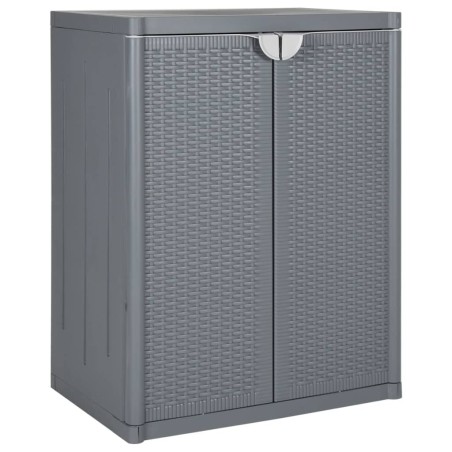 vidaXL Armario de almacenaje para jardín PP ratán gris 65x45x88 cm