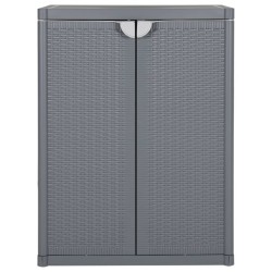 vidaXL Armario de almacenaje para jardín PP ratán gris 65x45x88 cm