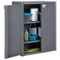vidaXL Armario de almacenaje para jardín PP ratán gris 65x45x88 cm