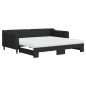 vidaXL Sofá cama nido con colchón tela negro 90x190 cm vidaXL Sofá cama nido con colchón tela negro 90x190 cm