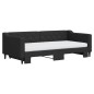 vidaXL Sofá cama nido con colchón tela negro 90x190 cm vidaXL Sofá cama nido con colchón tela negro 90x190 cm