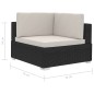 vidaXL Set de sofás de jardín 3 piezas y cojines ratán sintético negro vidaXL Set de sofás de jardín 3 piezas y cojines ratán sintético negro