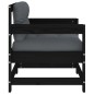 vidaXL Sillones de jardín con cojines 2 uds madera maciza pino negro vidaXL Sillones de jardín con cojines 2 uds madera maciza pino negro
