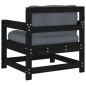 vidaXL Sillones de jardín con cojines 2 uds madera maciza pino negro vidaXL Sillones de jardín con cojines 2 uds madera maciza pino negro