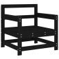 vidaXL Sillones de jardín con cojines 2 uds madera maciza pino negro vidaXL Sillones de jardín con cojines 2 uds madera maciza pino negro