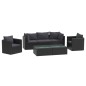vidaXL Set de muebles de jardín y cojines 7 pzas ratán sintético negro vidaXL Set de muebles de jardín y cojines 7 pzas ratán sintético negro