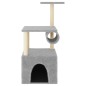 vidaXL Árbol rascador gatos con postes de sisal gris claro 109,5 cm vidaXL Árbol rascador gatos con postes de sisal gris claro 109,5 cm