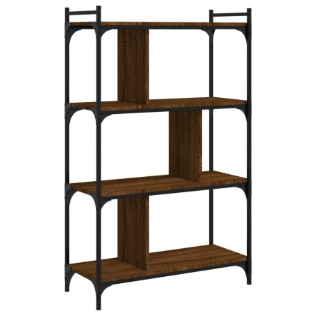 vidaXL Librería 4 estantes madera ingeniería marrón roble 76x32x123 cm