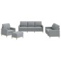 vidaXL Juego de sofás con cojines 4 piezas tela gris claro vidaXL Juego de sofás con cojines 4 piezas tela gris claro