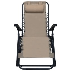 vidaXL Tumbona plegable de textilene gris taupe