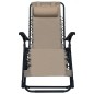 vidaXL Tumbona plegable de textilene gris taupe vidaXL Tumbona plegable de textilene gris taupe
