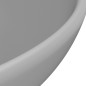 vidaXL Lavabo de lujo redondo cerámica gris claro mate 32,5x14 cm vidaXL Lavabo de lujo redondo cerámica gris claro mate 32,5x14 cm