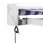 vidaXL Toldo retráctil aluminio y tela azul y blanco 4x3 m