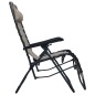 vidaXL Tumbona plegable de textilene gris taupe vidaXL Tumbona plegable de textilene gris taupe