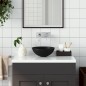 vidaXL Lavabo de cuarto de baño redondo cerámica negro mate vidaXL Lavabo de cuarto de baño redondo cerámica negro mate